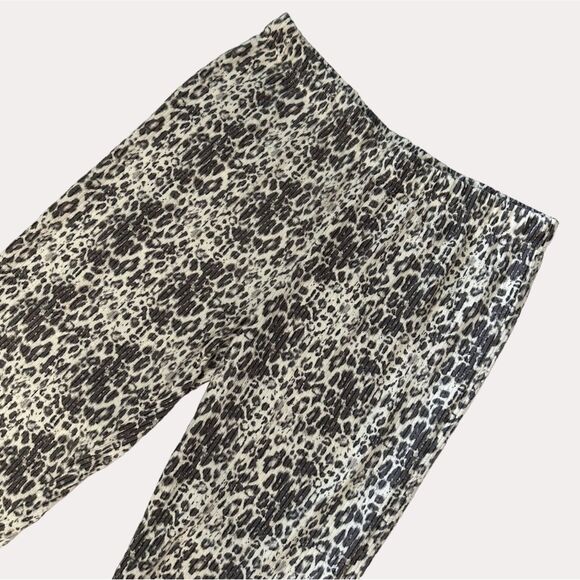 Isaac Mizrahi Pajama Lounge Pants Animal Print Ribbed Knit M - Picture 2 of 5